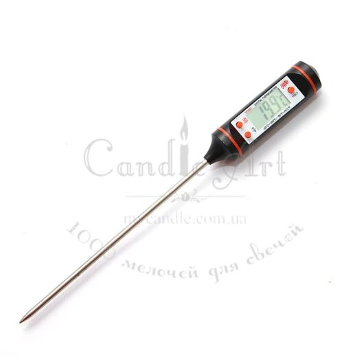 Electronic thermometer for wax, paraffin and candle mass